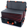 Pelican 1595 Air Case, Black with Orange Handles & Push-Button Latches Custom Tool Kit (6 Foam Inserts with Convoluted Lid Foam) ColorCase 015950-0060-110-150