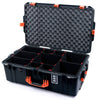 Pelican 1595 Air Case, Black with Orange Handles & Push-Button Latches TrekPak Divider System with Convoluted Lid Foam ColorCase 015950-0020-110-150