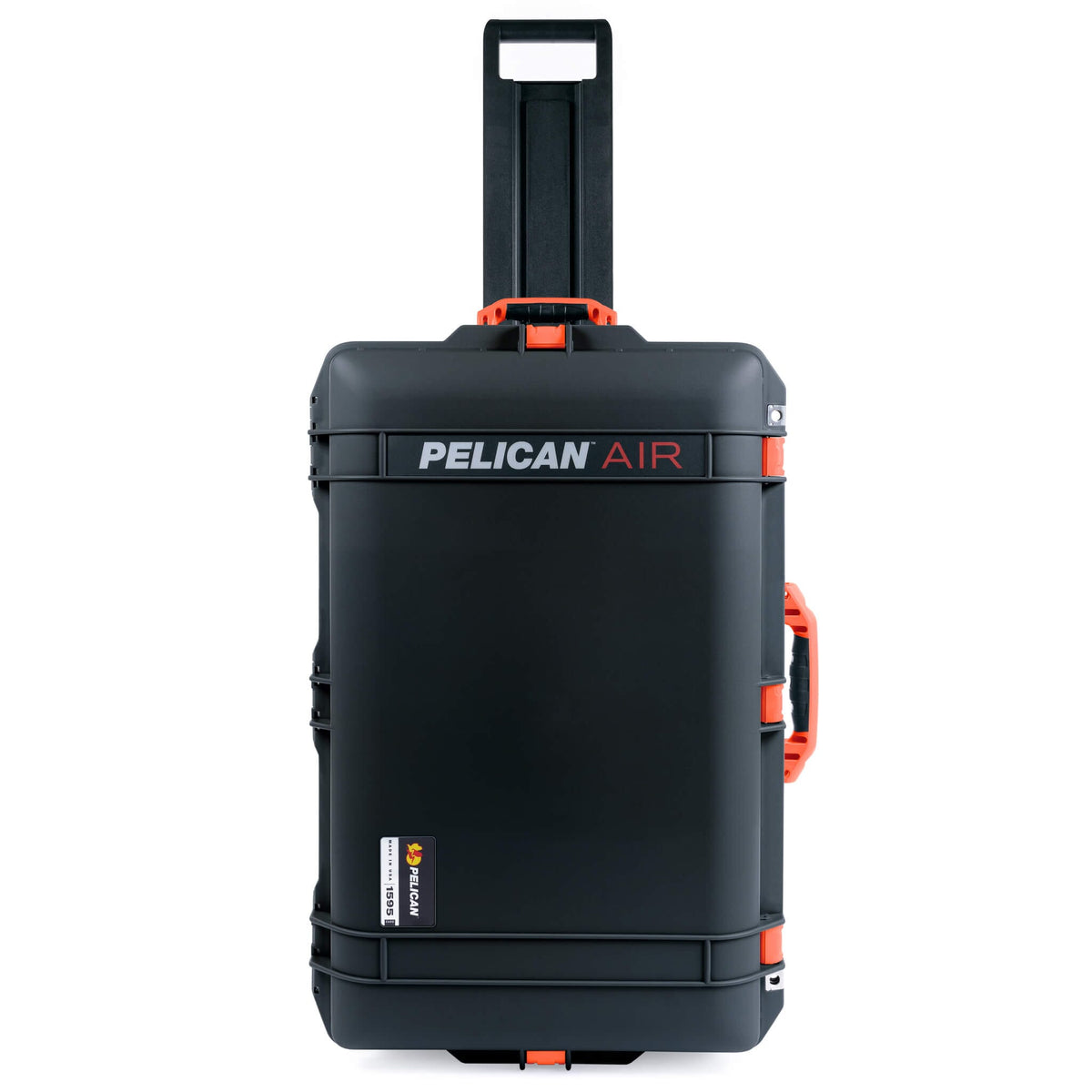 Pelican 1595 Air Case, Black with Orange Handles &amp; Push-Button Latches ColorCase 