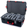 Pelican 1595 Air Case, Black with Red Handles & Push-Button Latches Gray Padded Microfiber Dividers with Convoluted Lid Foam ColorCase 015950-0070-110-321