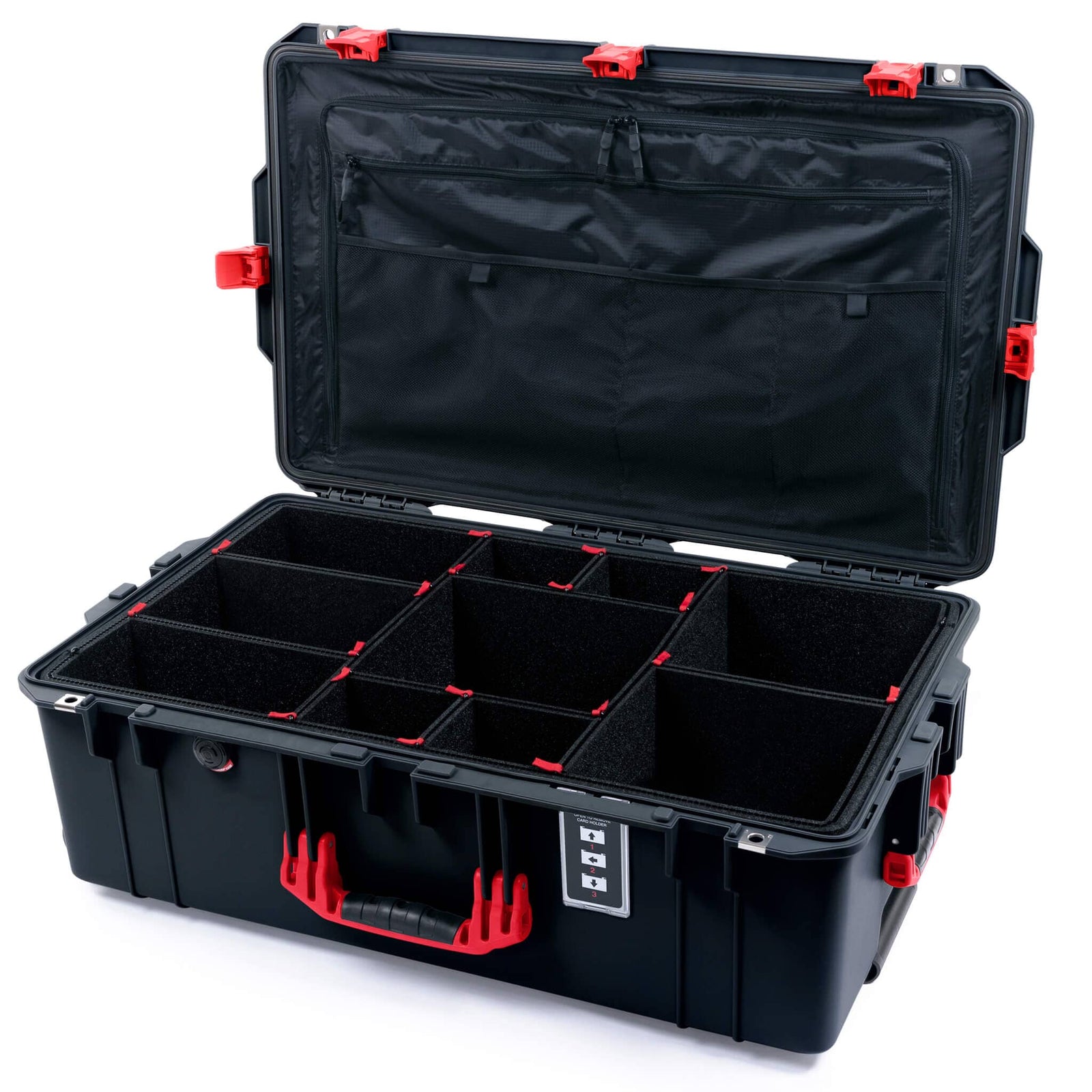Pelican 1595 Air Case, Black with Red Handles & Latches ColorCase 