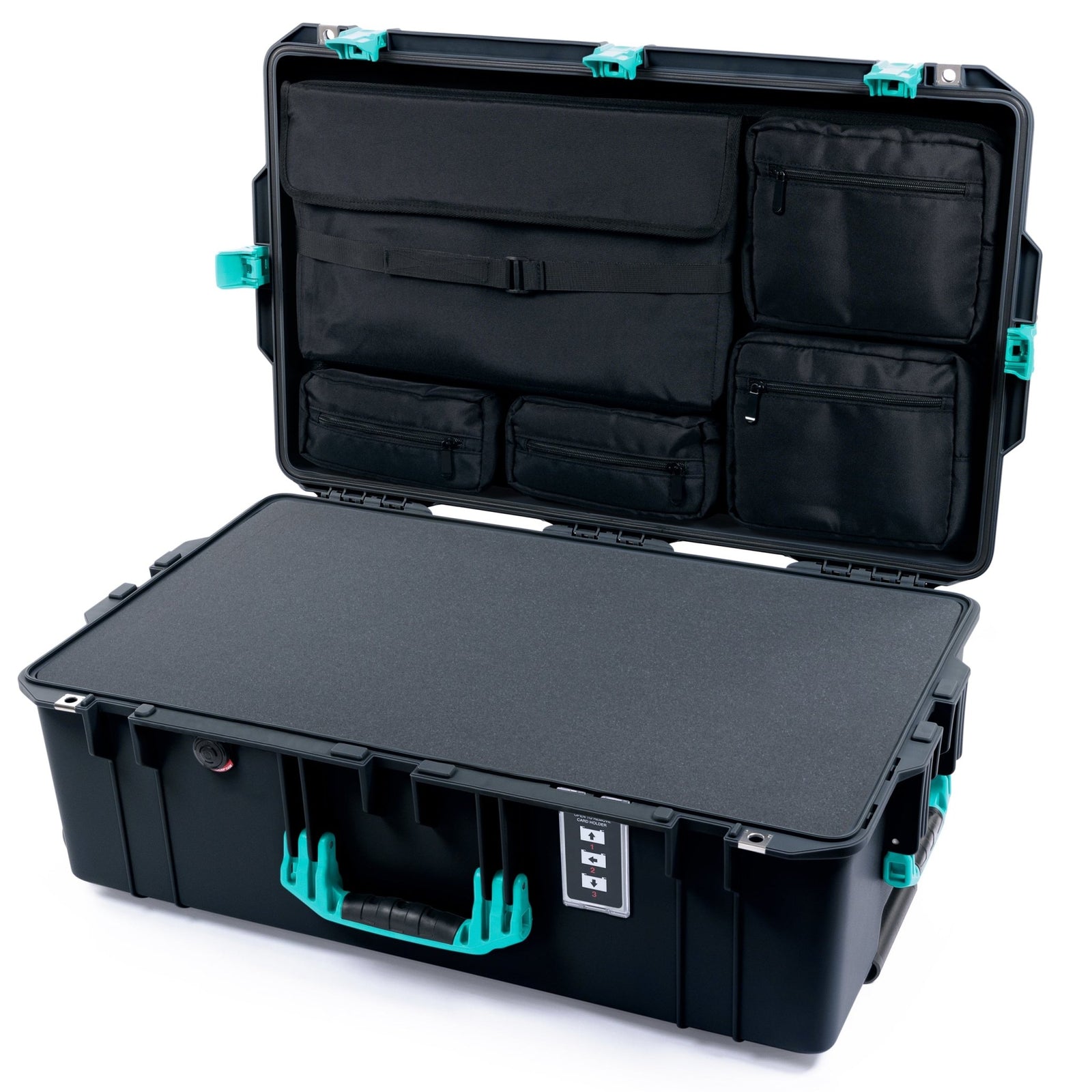 Pelican 1595 Air Case - Black & Teal - Pick & Pluck Foam / Computer Lid Pouch