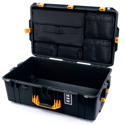 Pelican 1595 Air Case, Black with Yellow Handles & Push-Button Latches Laptop Computer Lid Pouch Only ColorCase 015950-0200-110-310