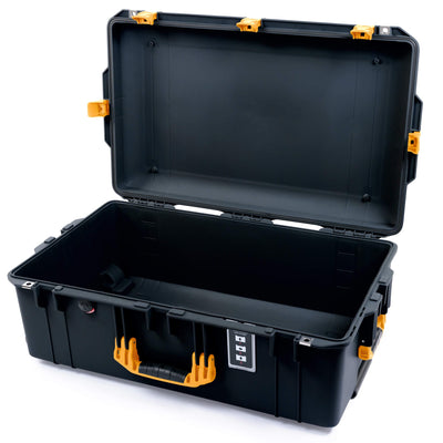 Pelican 1595 Air Case, Black with Yellow Handles & Push-Button Latches None (Case Only) ColorCase 015950-0000-110-240