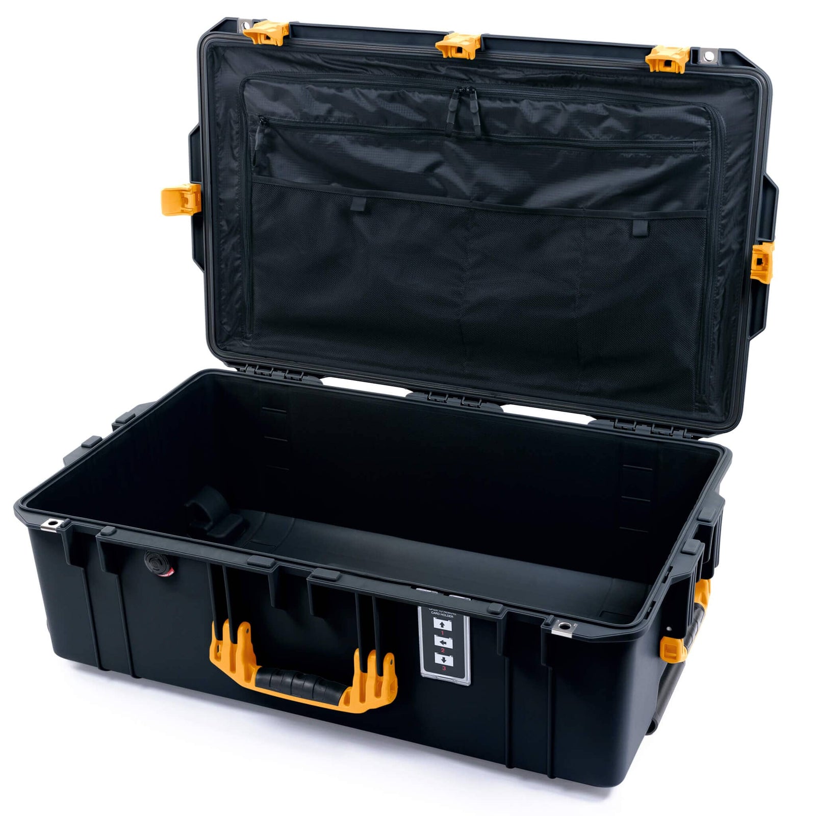 Pelican 1595 Air Case, Black with Yellow Handles & Latches ColorCase 