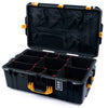 Pelican 1595 Air Case, Black with Yellow Handles & Push-Button Latches TrekPak Divider System with Mesh Lid Organizer ColorCase 015950-0310-110-310