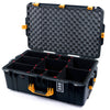 Pelican 1595 Air Case, Black with Yellow Handles & Push-Button Latches TrekPak Divider System with Convoluted Lid Foam ColorCase 015950-0020-110-240