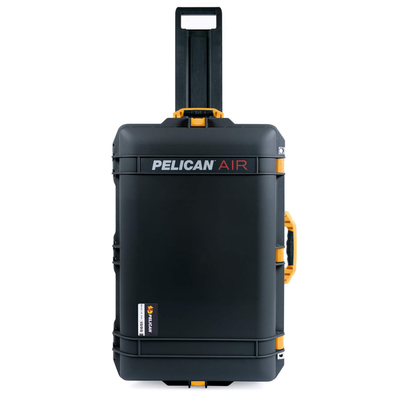 Pelican 1595 Air Case, Black with Yellow Handles & Push-Button Latches ColorCase 