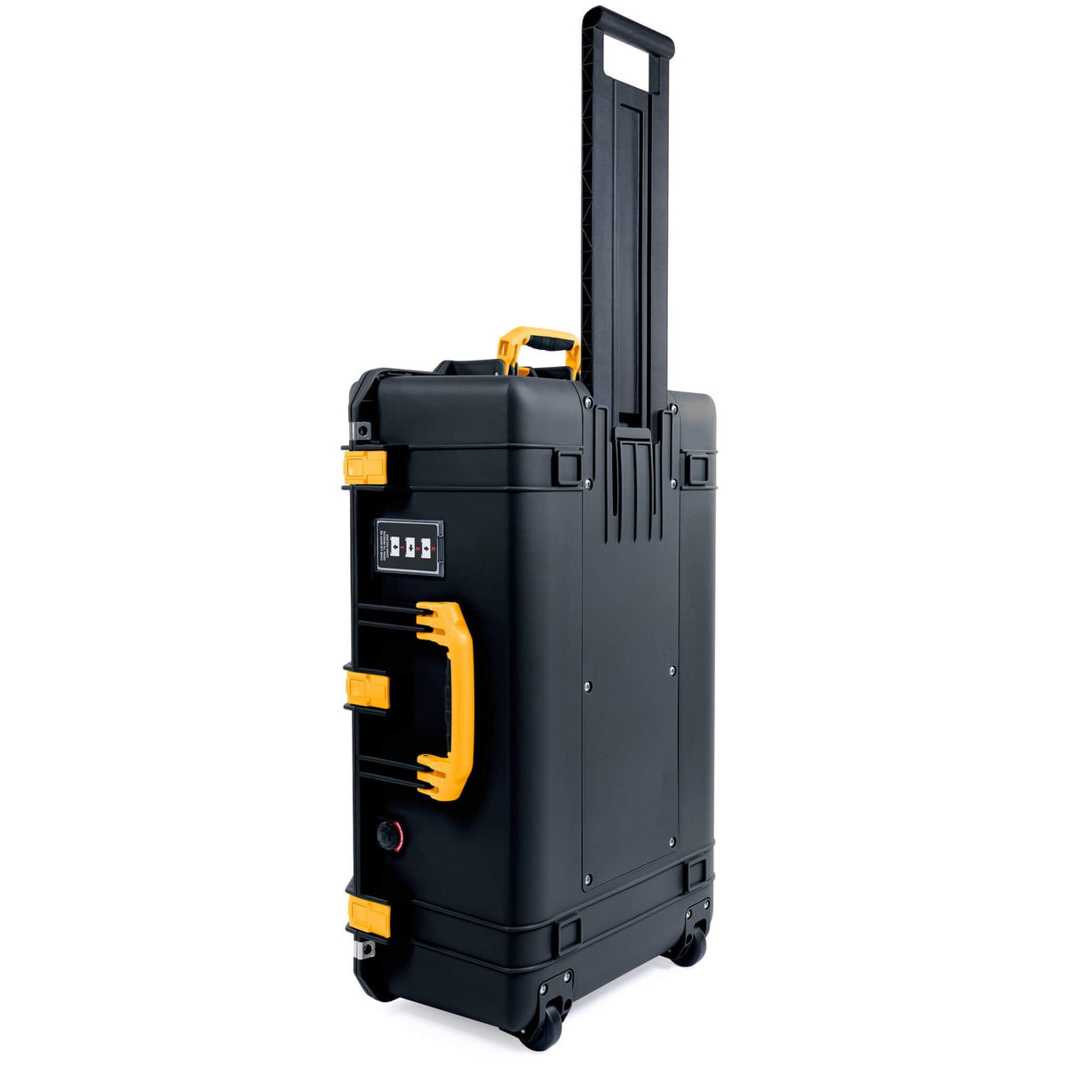 Pelican 1595 Air Case, Black with Yellow Handles &amp; Push-Button Latches ColorCase 