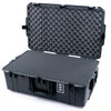 Pelican 1595 Air Case, Charcoal with Black Handles & TSA Locking Latches Pick & Pluck Foam with Convoluted Lid Foam ColorCase 015950-0001-510-L10
