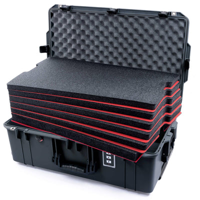 Pelican 1595 Air Case, Charcoal with Black Handles & Latches Custom Tool Kit (6 Foam Inserts with Convoluted Lid Foam) ColorCase 015950-0060-520-111