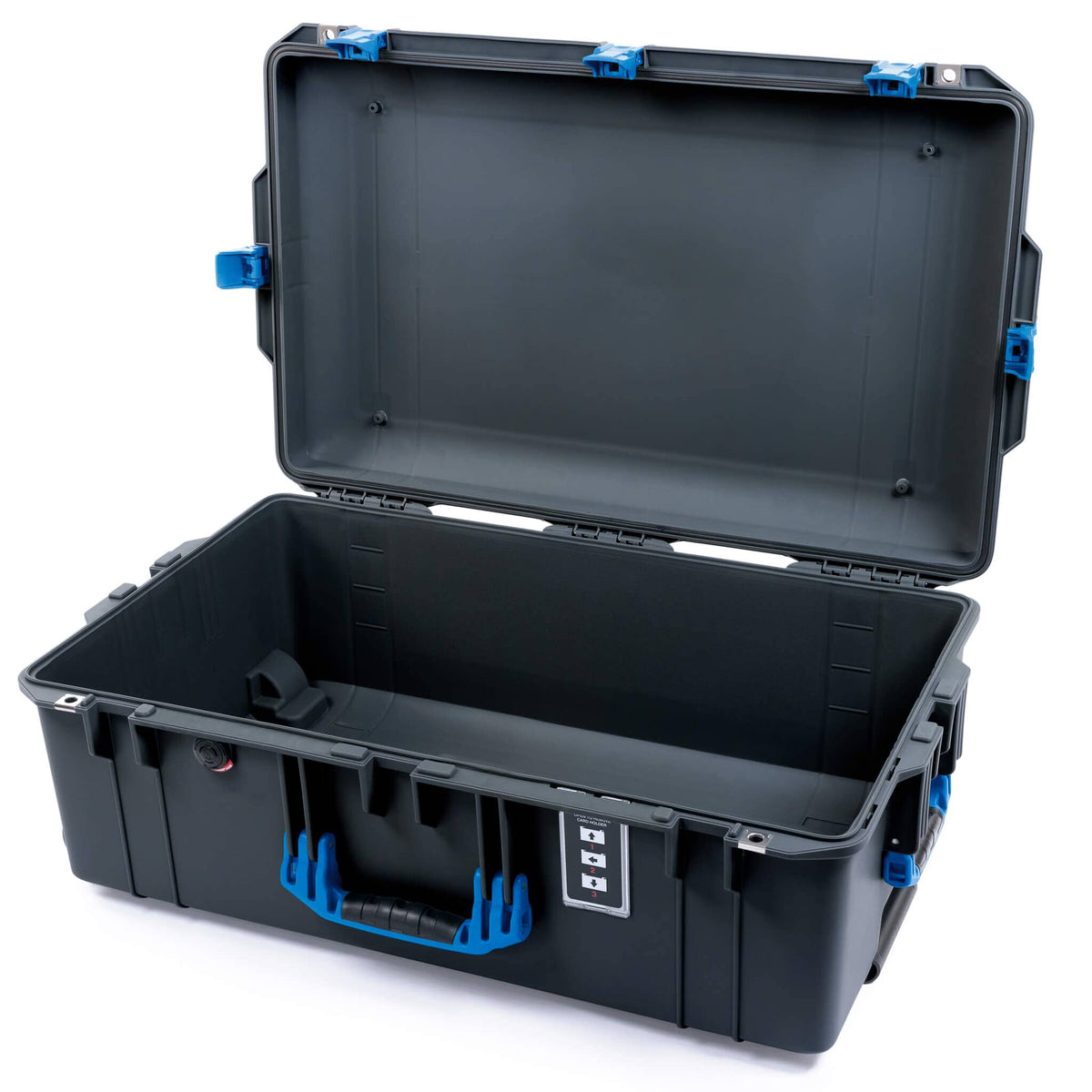 Pelican 1595 Air Case, Charcoal with Blue Handles &amp; Latches None (Case Only) ColorCase 015950-0000-520-121