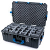 Pelican 1595 Air Case, Charcoal with Blue Handles & Latches Gray Padded Microfiber Dividers with Convoluted Lid Foam ColorCase 015950-0070-520-121