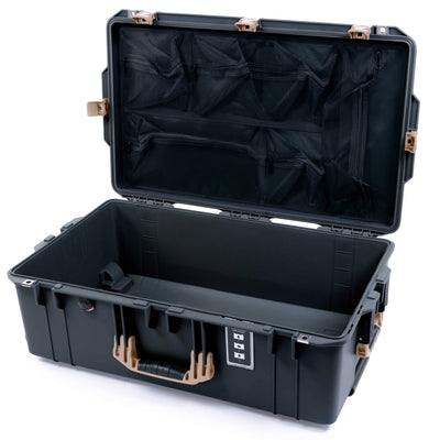 Pelican 1595 Air Case, Charcoal with Desert Tan Handles & Latches Mesh Lid Organizer Only ColorCase 015950-0100-520-311