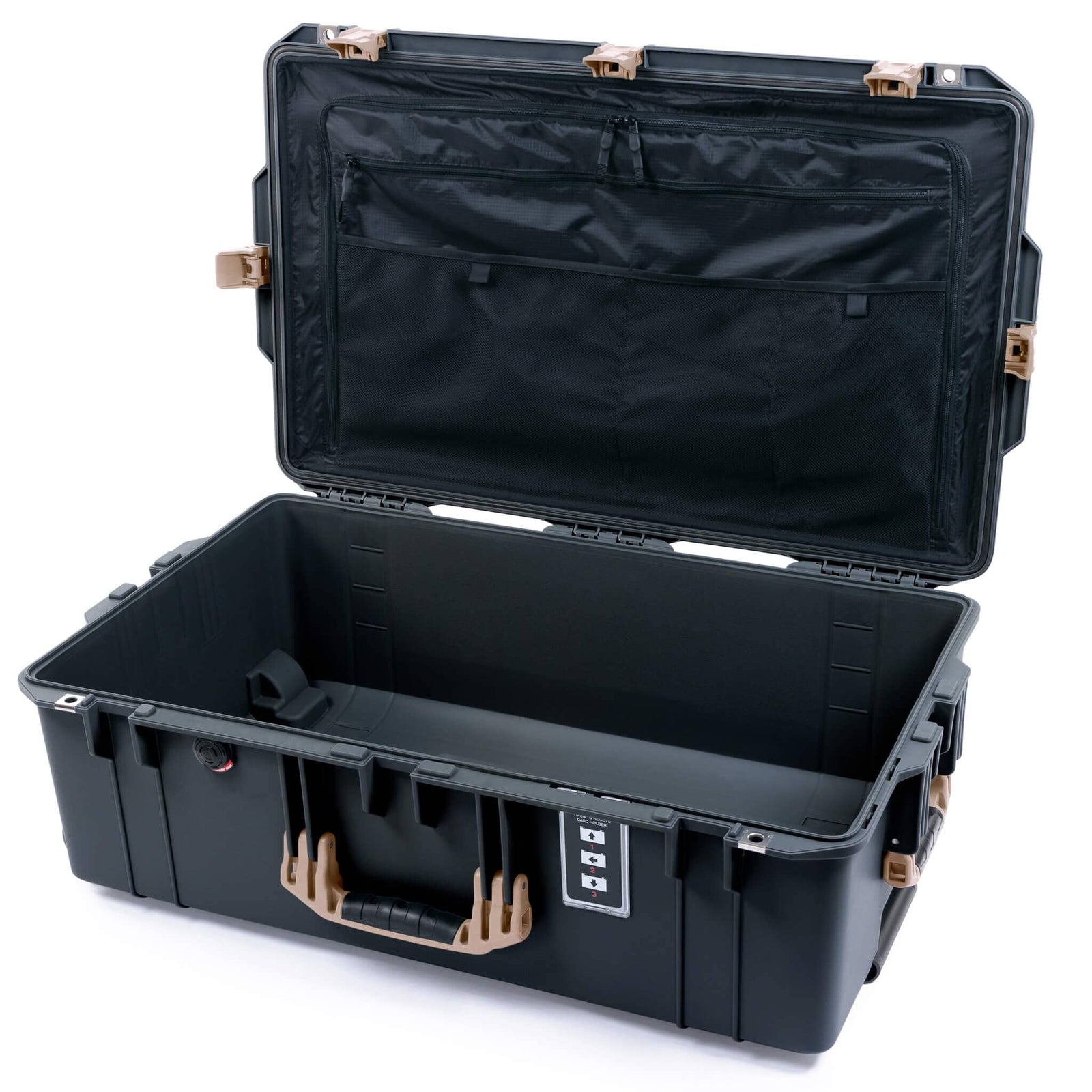 Pelican 1595 Air Case, Charcoal with Desert Tan Handles & Latches Combo-Pouch Lid Organizer Only ColorCase 015950-0300-520-311