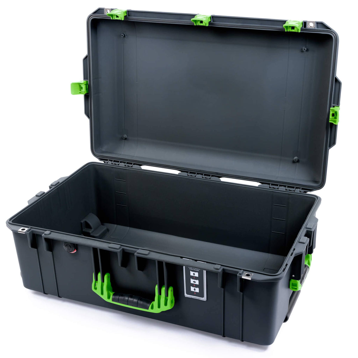Pelican 1595 Air Case, Charcoal with Lime Green Handles &amp; Latches None (Case Only) ColorCase 015950-0000-520-301