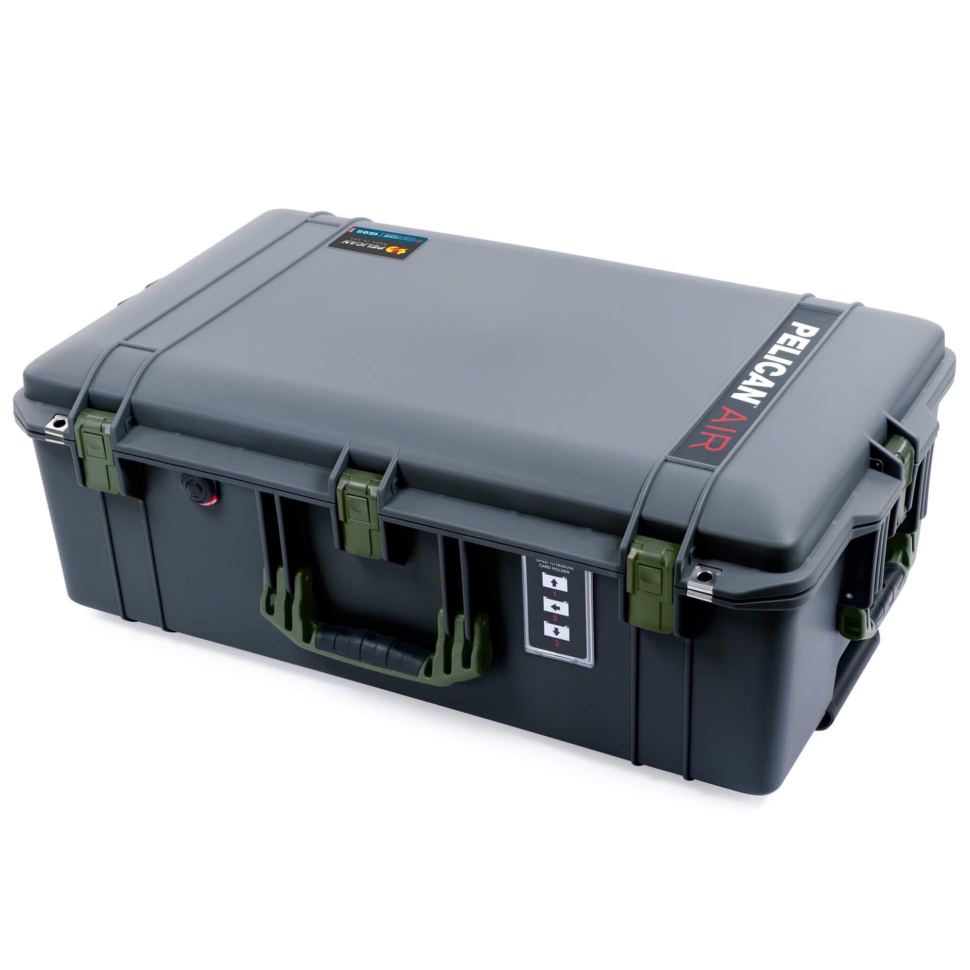 Pelican 1595 Air Case, Charcoal with OD Green Handles & Latches ColorCase 