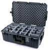 Pelican 1595 Air Case, Charcoal with OD Green Handles & Latches Gray Padded Microfiber Dividers with Convoluted Lid Foam ColorCase 015950-0070-520-131