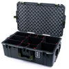 Pelican 1595 Air Case, Charcoal with OD Green Handles & Latches TrekPak Divider System with Convoluted Lid Foam ColorCase 015950-0020-520-131