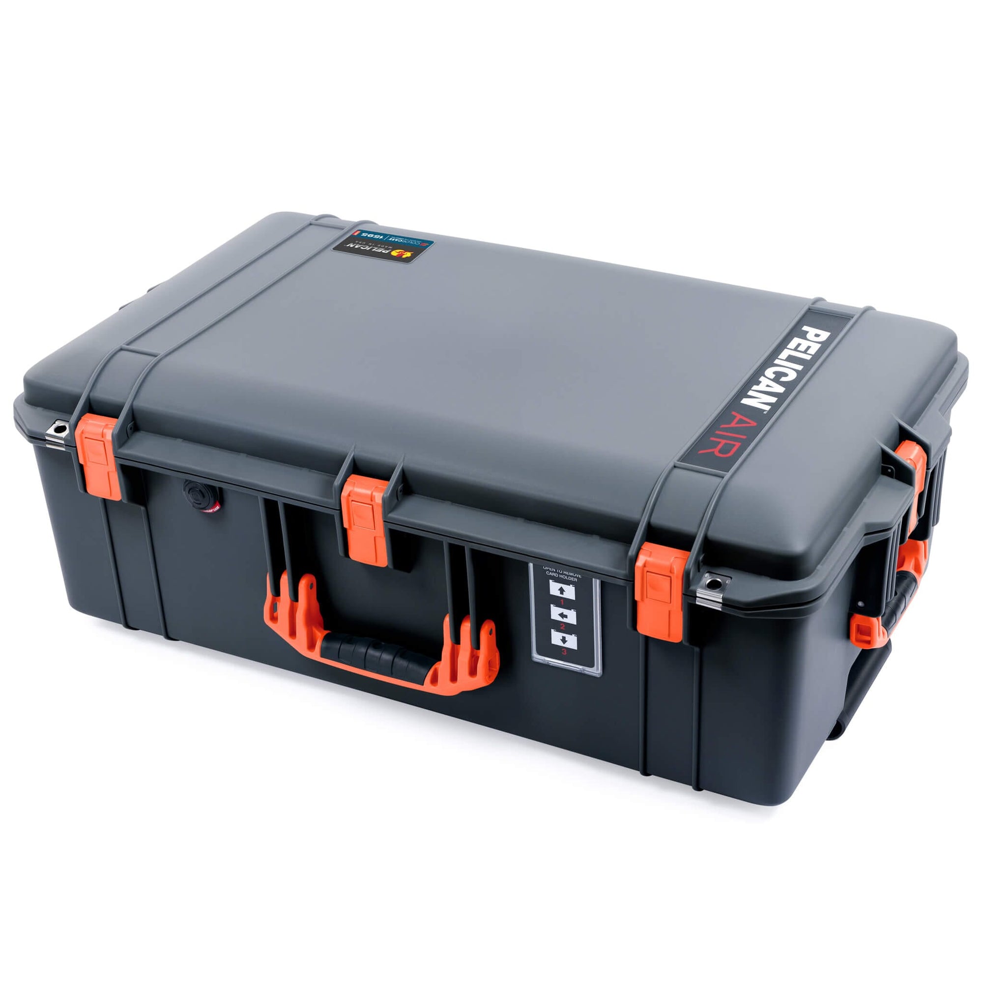 Pelican 1595 Air Case, Charcoal with Orange Handles & Latches ColorCase 