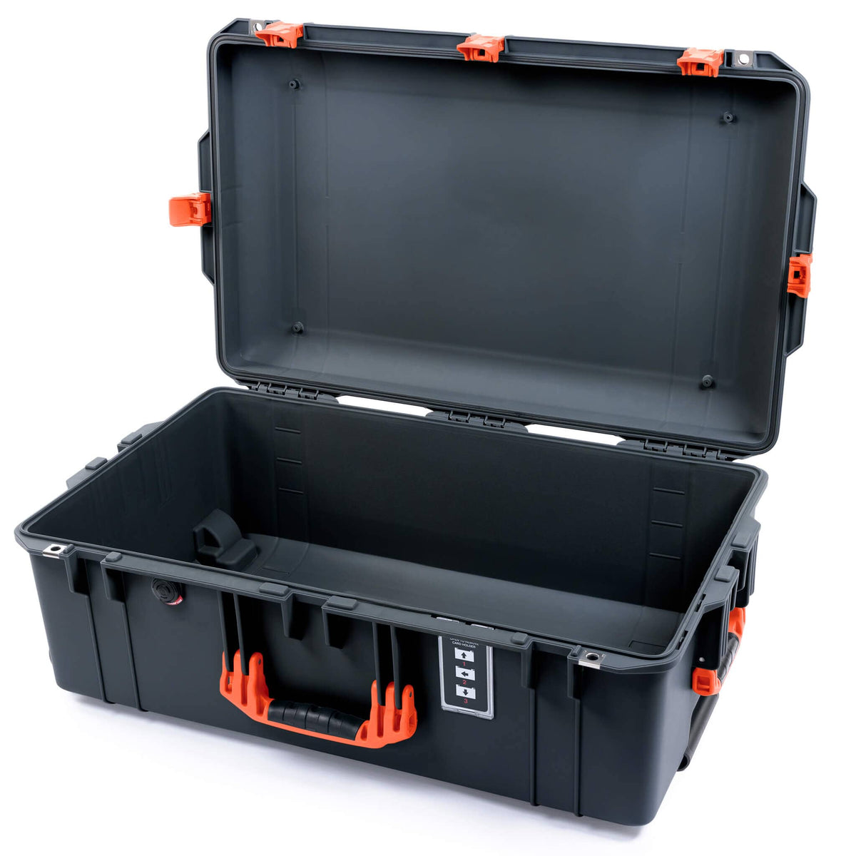Pelican 1595 Air Case, Charcoal with Orange Handles &amp; Latches None (Case Only) ColorCase 015950-0000-520-151