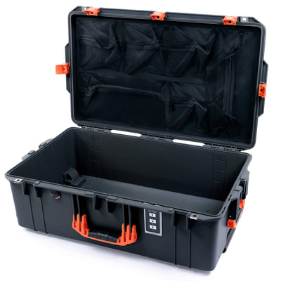 Pelican 1595 Air Case, Charcoal with Orange Handles & Latches Mesh Lid Organizer Only ColorCase 015950-0100-520-151
