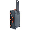 Pelican 1595 Air Case, Charcoal with Orange Handles & Latches ColorCase