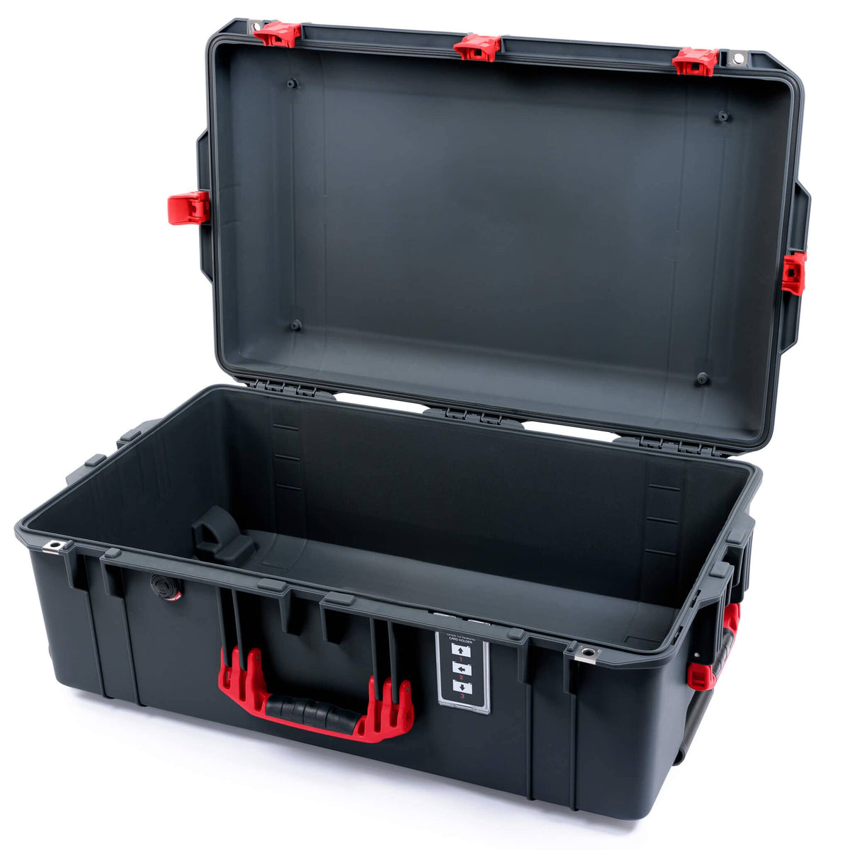 Pelican 1595 Air Case, Charcoal with Red Handles &amp; Latches None (Case Only) ColorCase 015950-0000-520-321