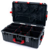 Pelican 1595 Air Case, Charcoal with Red Handles & Latches TrekPak Divider System with Mesh Lid Organizer ColorCase 015950-0120-520-321