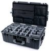 Pelican 1595 Air Case, Charcoal with Silver Handles & Latches Gray Padded Microfiber Dividers with Laptop Computer Lid Pouch ColorCase 015950-0270-520-181