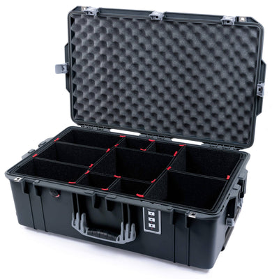 Pelican 1595 Air Case, Charcoal with Silver Handles & Latches TrekPak Divider System with Convoluted Lid Foam ColorCase 015950-0020-520-181