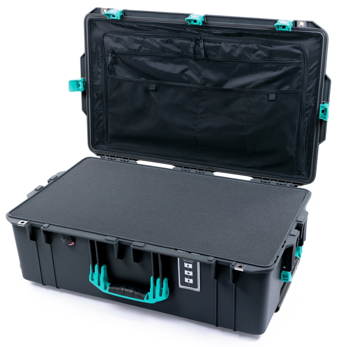 Pelican 1595 Air Case - Charcoal & Teal - Pick & Pluck Foam / TRVL Lid Organizer