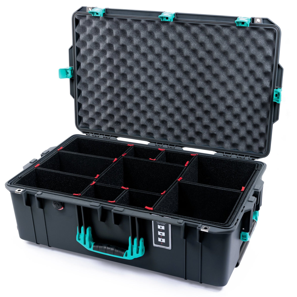 Pelican 1595 Air Case - Charcoal & Teal - TrekPak Divider System / Lid Foam
