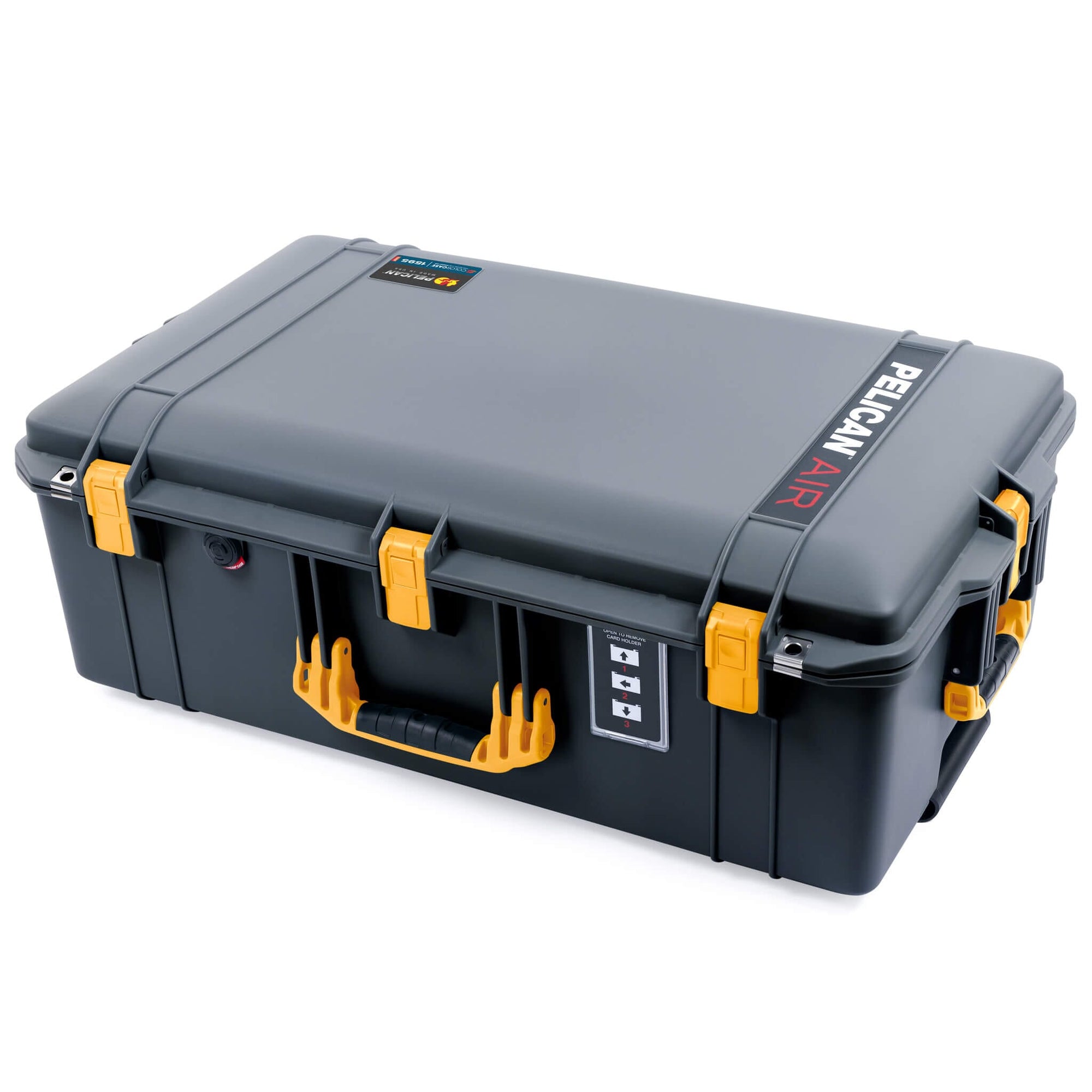 Pelican 1595 Air Case, Charcoal with Yellow Handles & Latches ColorCase 