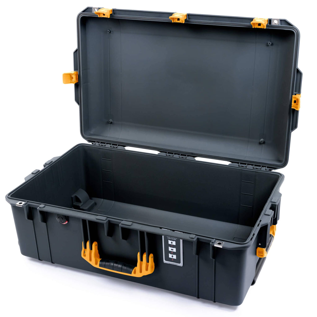 Pelican 1595 Air Case, Charcoal with Yellow Handles &amp; Latches None (Case Only) ColorCase 015950-0000-520-241