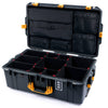Pelican 1595 Air Case, Charcoal with Yellow Handles & Latches TrekPak Divider System with Laptop Computer Lid Pouch ColorCase 015950-0220-520-241