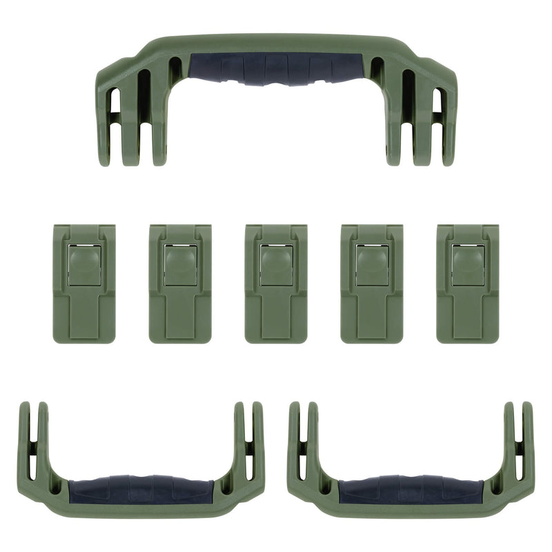 Pelican 1595 Air Replacement Handles & Latches, OD Green (Set of 3 Handles, 5 Latches) ColorCase 