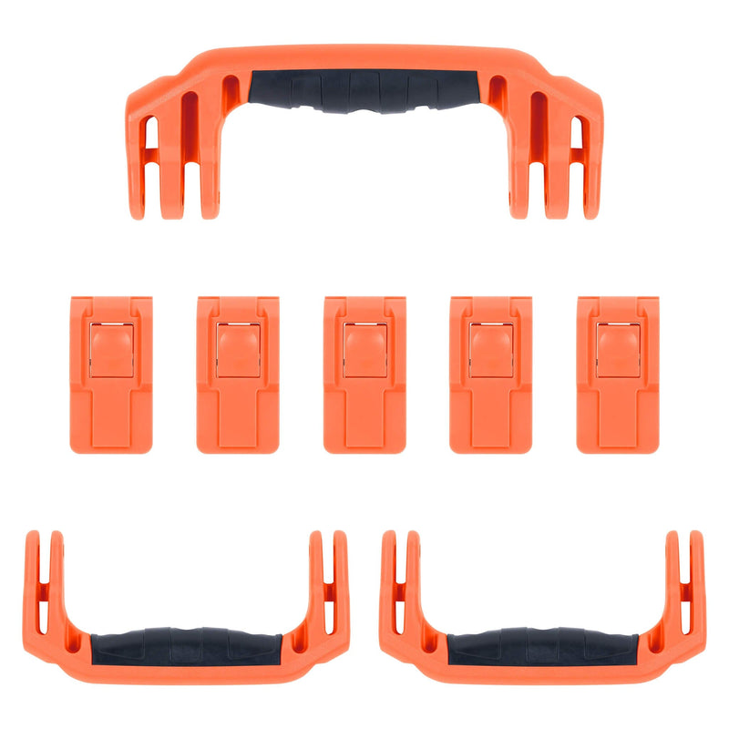 Pelican 1595 Air Replacement Handles & Latches, Orange, Push-Button (Set of 3 Handles, 5 Latches) ColorCase 