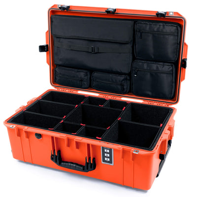 Pelican 1595 Air Case, Orange, TSA Locking Latches & Keys TrekPak Divider System with Laptop Computer Lid Pouch ColorCase 015950-0220-150-L10