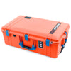 Pelican 1595 Air Case, Orange with Blue Handles & Push-Button Latches ColorCase