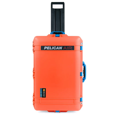 Pelican 1595 Air Case, Orange with Blue Handles & Push-Button Latches ColorCase