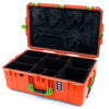 Pelican 1595 Air Case, Orange with Lime Green Handles & Latches TrekPak Divider System with Mesh Lid Organizer ColorCase 015950-0120-150-301
