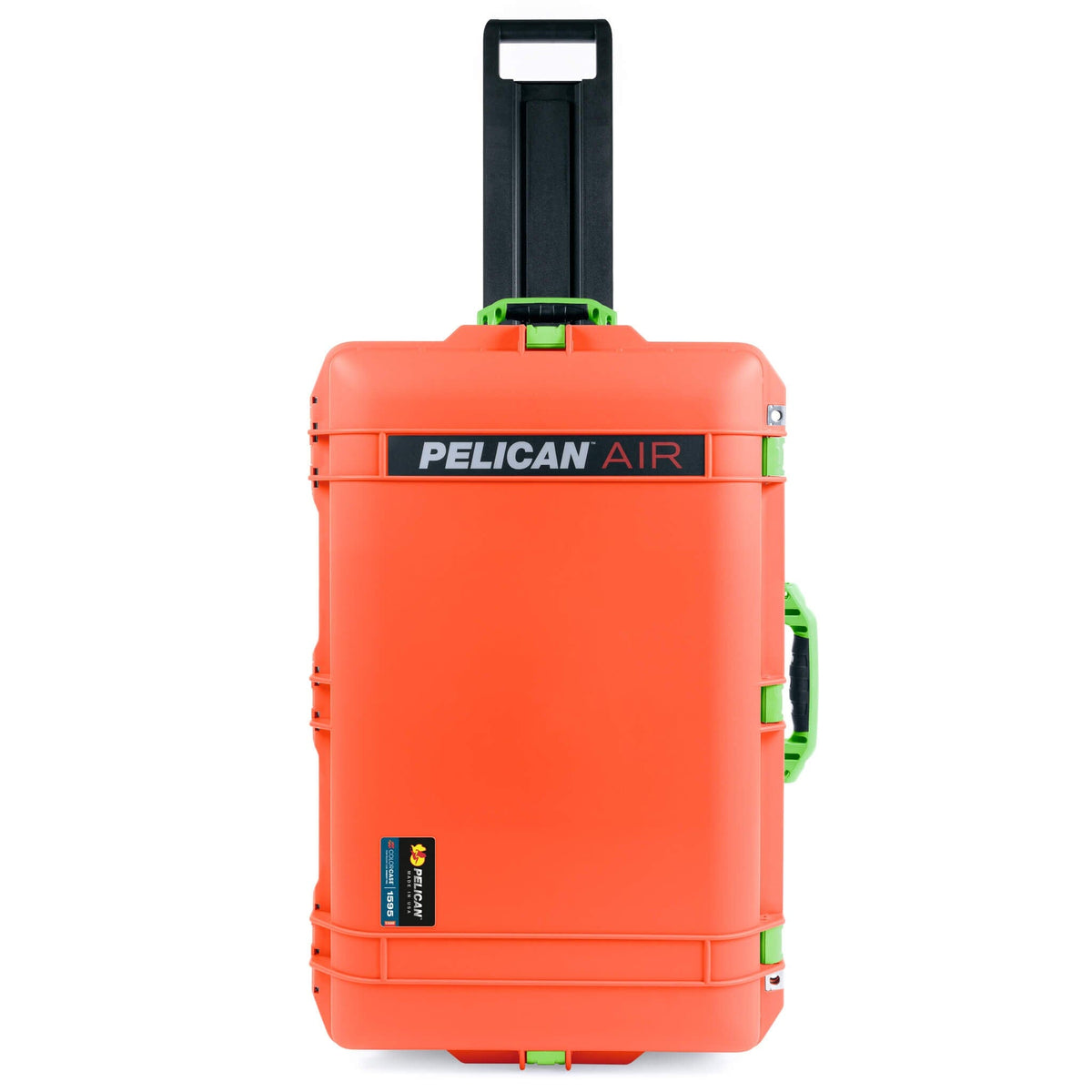 Pelican 1595 Air Case, Orange with Lime Green Handles &amp; Latches ColorCase 