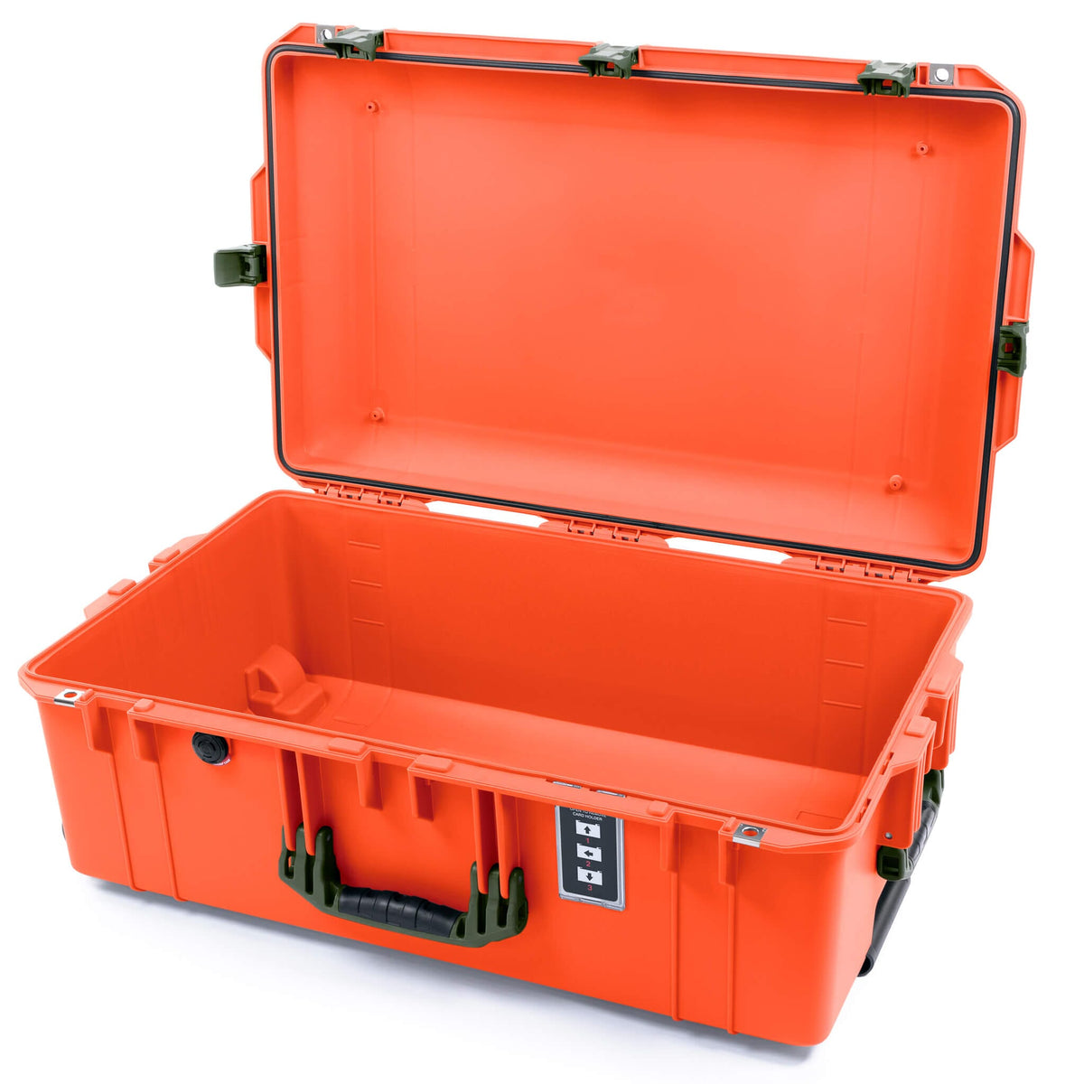 Pelican 1595 Air Case, Orange with OD Green Handles &amp; Latches None (Case Only) ColorCase 015950-0000-150-131