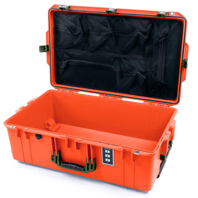 Pelican 1595 Air Case, Orange with OD Green Handles & Latches Mesh Lid Organizer Only ColorCase 015950-0100-150-131