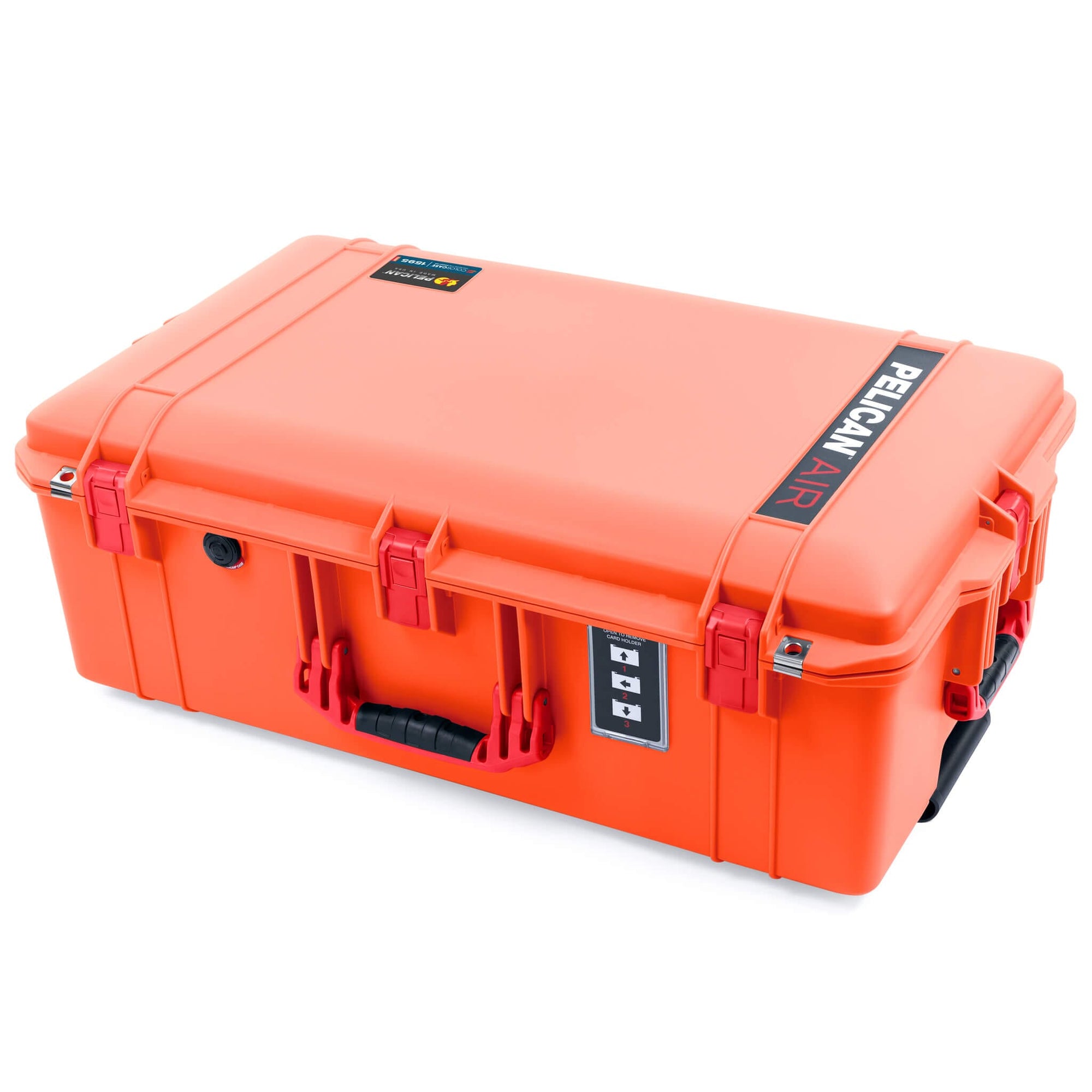 Pelican 1595 Air Case, Orange with Red Handles & Push-Button Latches ColorCase 