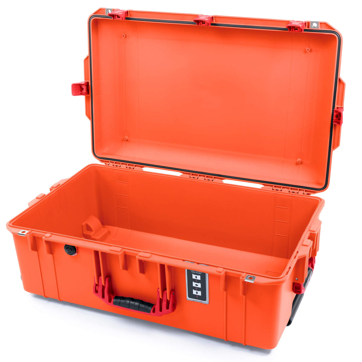 Pelican 1595 Air Case, Orange with Red Handles &amp; Push-Button Latches None (Case Only) ColorCase 015950-0000-150-321
