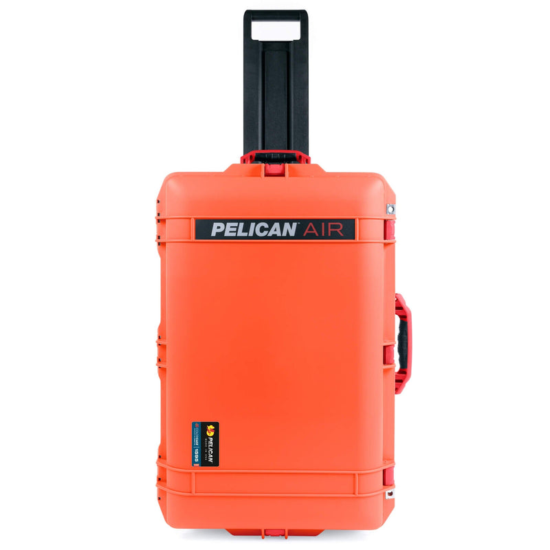 Pelican 1595 Air Case, Orange with Red Handles & Push-Button Latches ColorCase 