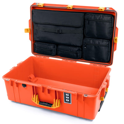 Pelican 1595 Air Case, Orange with Yellow Handles & Push-Button Latches Laptop Computer Lid Pouch Only ColorCase 015950-0200-150-240
