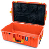 Pelican 1595 Air Case, Orange with Yellow Handles & Push-Button Latches Mesh Lid Organizer Only ColorCase 015950-0100-150-240